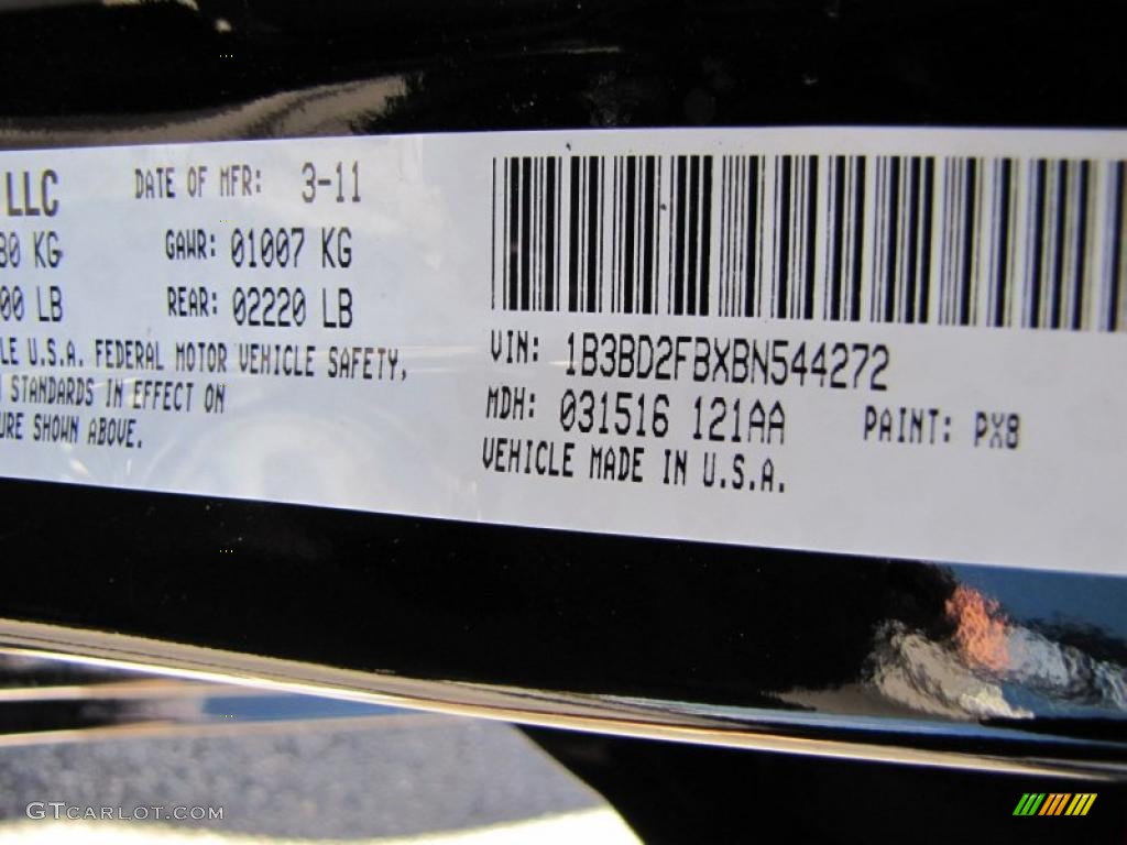 2011 Avenger Color Code PX8 for Black Photo #47678941