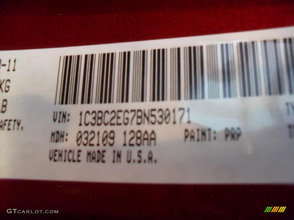 2011 200 Color Code PRP for Deep Cherry Red Crystal Pearl Photo #47679973