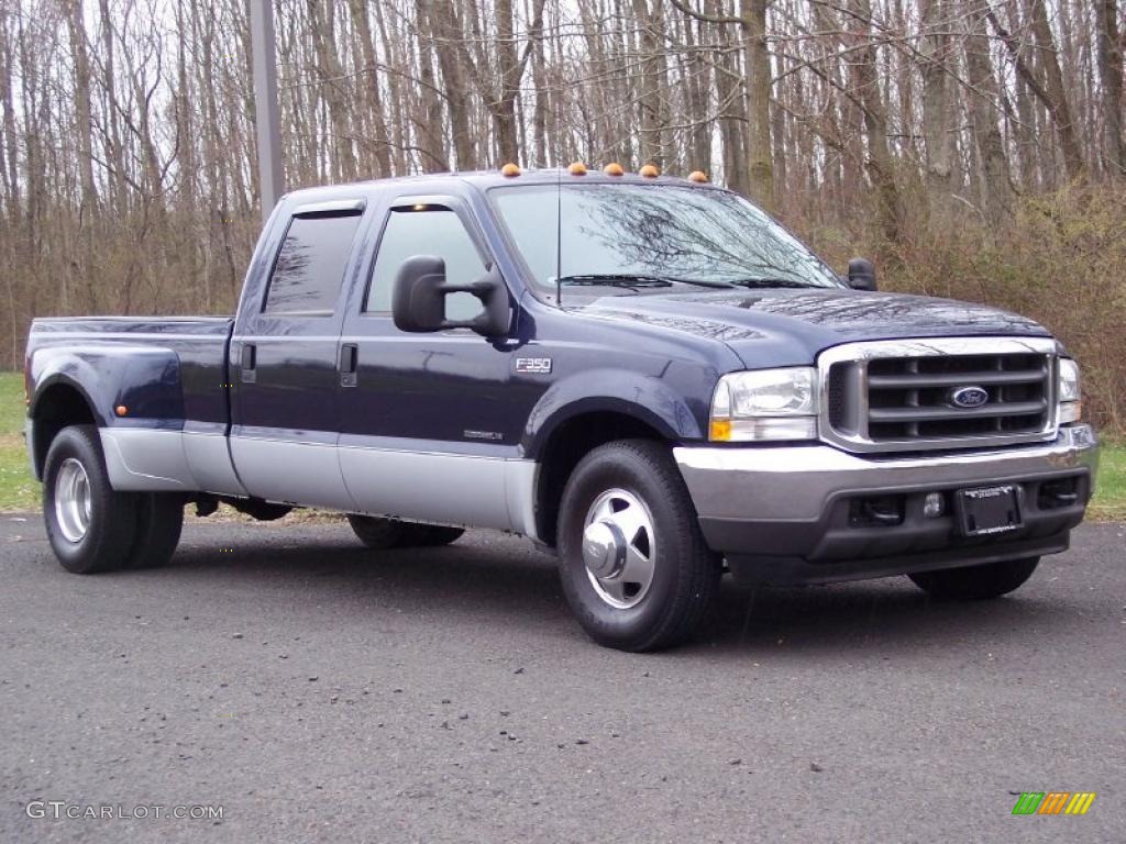 2002 F350 Super Duty Lariat Crew Cab Dually - True Blue Metallic / Medium Flint photo #10