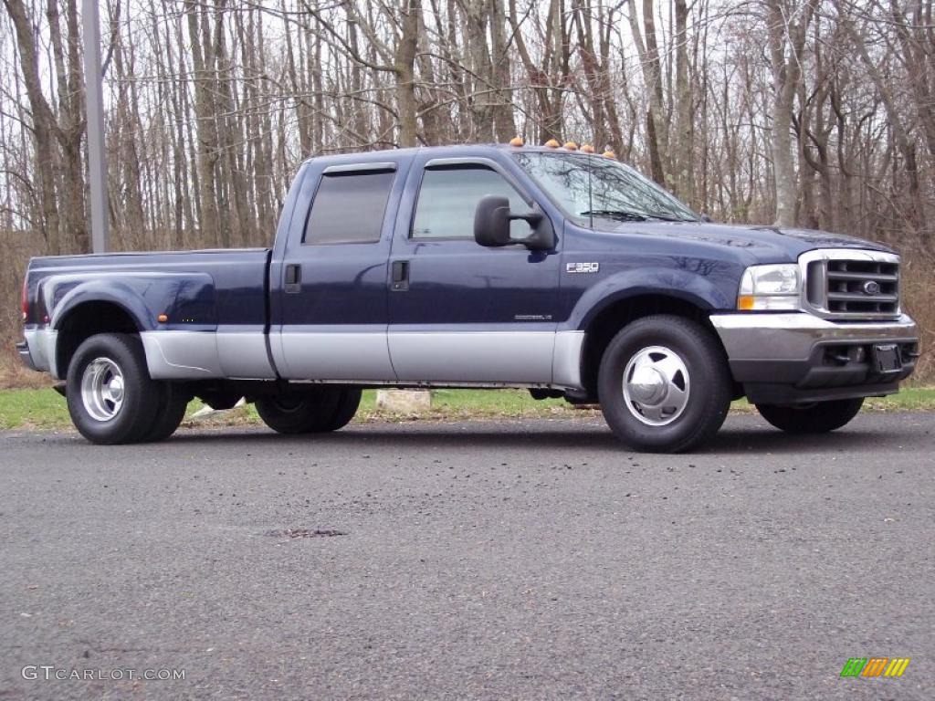 2002 F350 Super Duty Lariat Crew Cab Dually - True Blue Metallic / Medium Flint photo #11