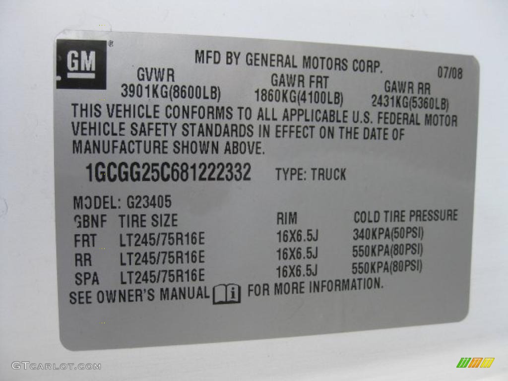 2008 Express 2500 Cargo Van - Summit White / Medium Pewter photo #12