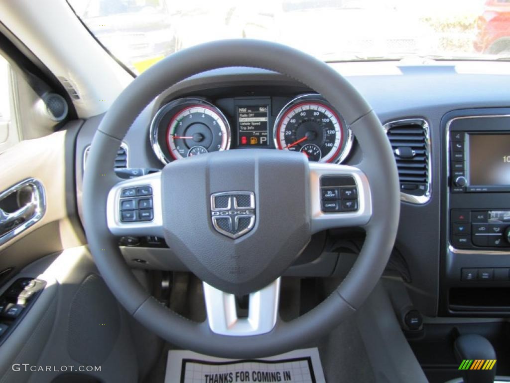 2011 Dodge Durango Crew Lux Dark Graystone/Medium Graystone Steering Wheel Photo #47681800