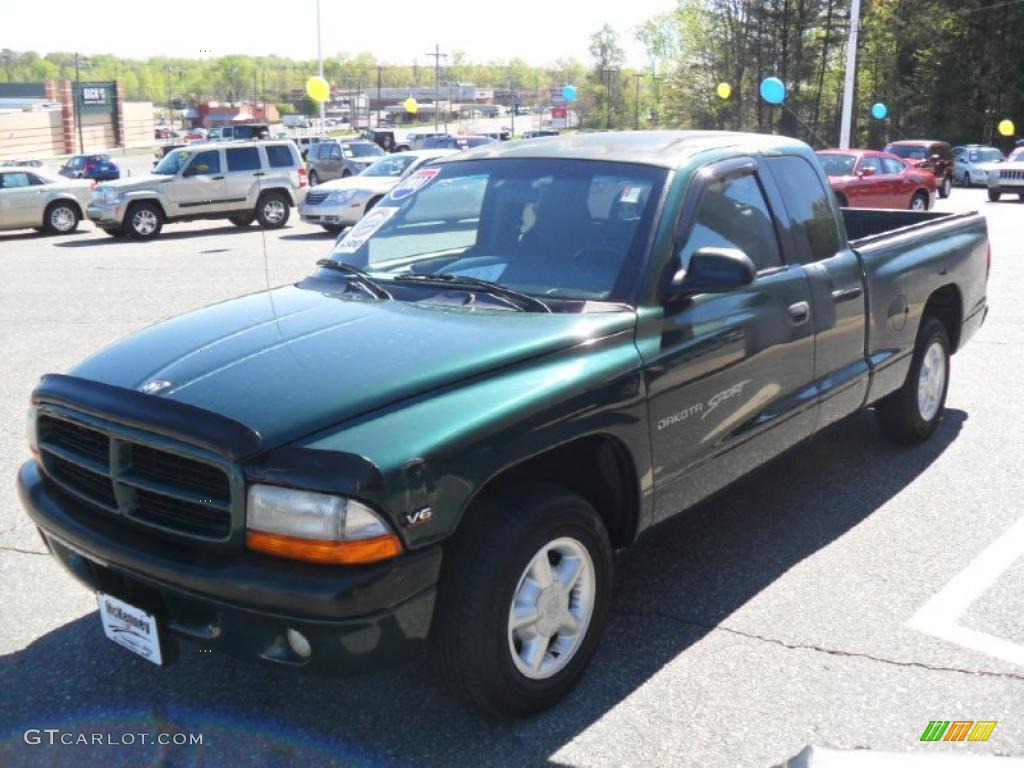 2000 Dakota Sport Extended Cab - Forest Green Pearl / Agate photo #1