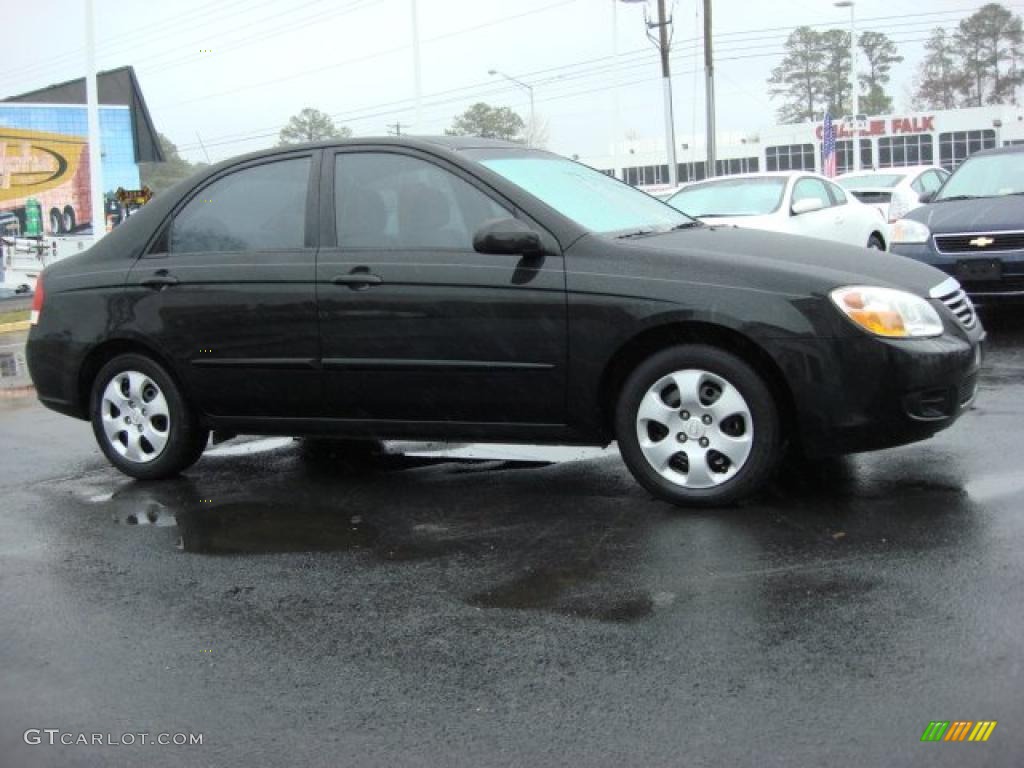 Black 2008 Kia Spectra EX Sedan Exterior Photo #47682115