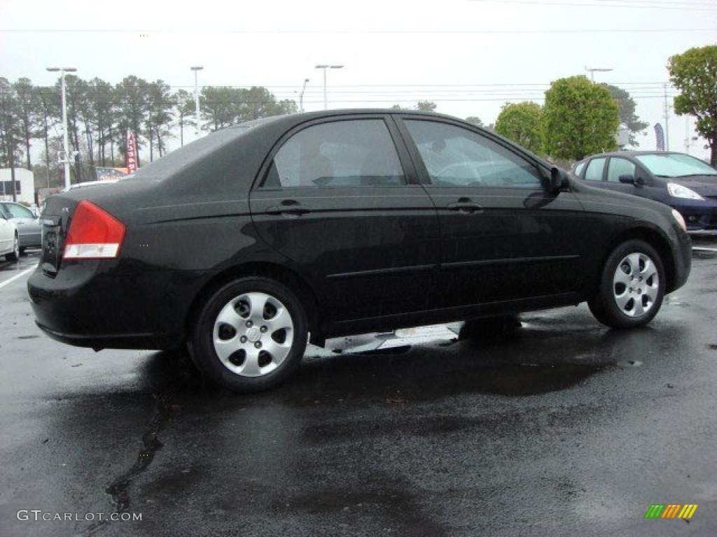 Black 2008 Kia Spectra EX Sedan Exterior Photo #47682130