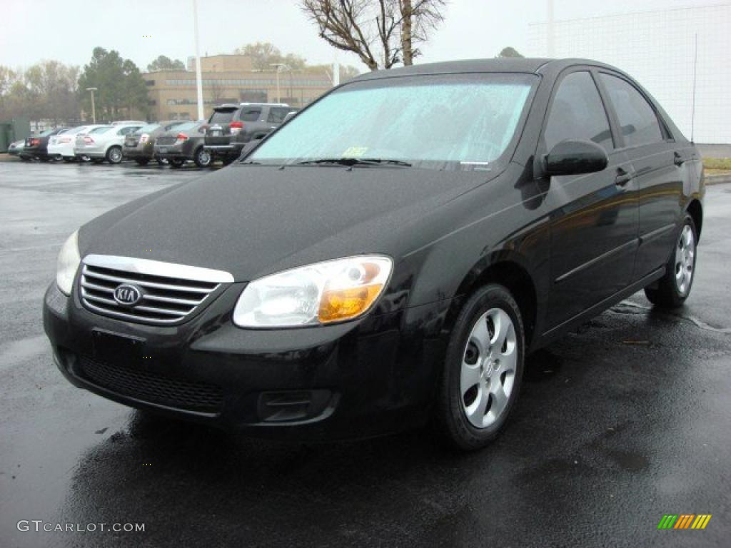 Black 2008 Kia Spectra EX Sedan Exterior Photo #47682172