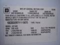 2000 Chevrolet Express G2500 Commercial Info Tag