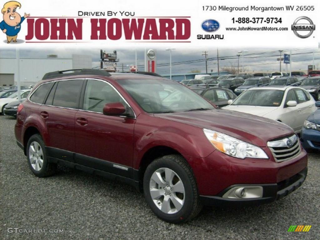 2011 Outback 2.5i Premium Wagon - Ruby Red Pearl / Warm Ivory photo #1