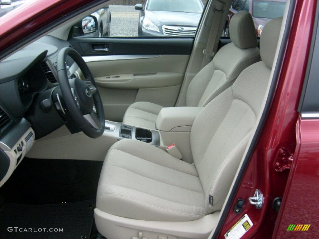 2011 Outback 2.5i Premium Wagon - Ruby Red Pearl / Warm Ivory photo #3