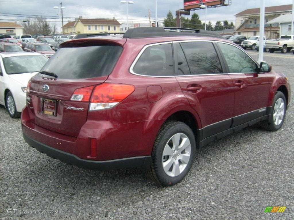 2011 Outback 2.5i Premium Wagon - Ruby Red Pearl / Warm Ivory photo #10
