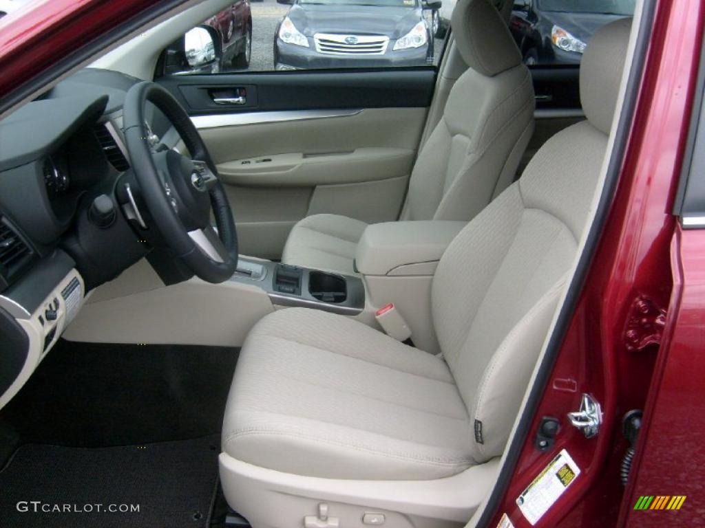2011 Outback 2.5i Premium Wagon - Ruby Red Pearl / Warm Ivory photo #3