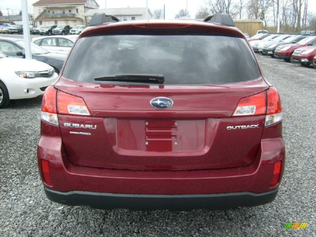 2011 Outback 2.5i Premium Wagon - Ruby Red Pearl / Warm Ivory photo #9
