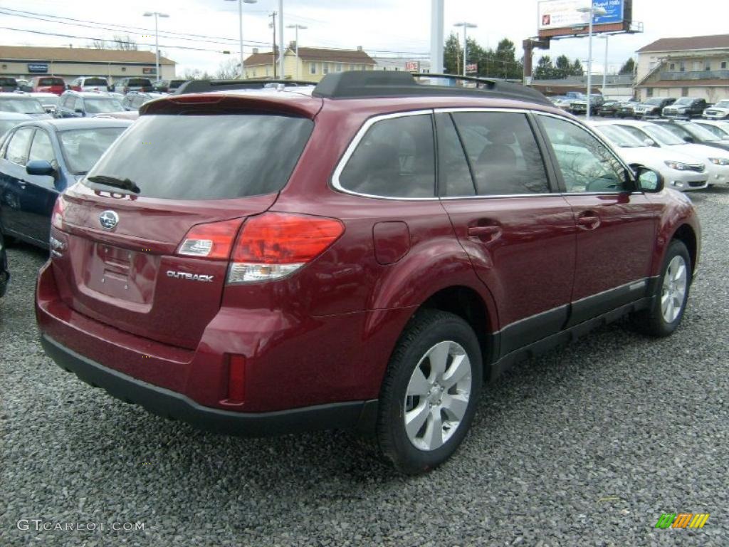 2011 Outback 2.5i Premium Wagon - Ruby Red Pearl / Warm Ivory photo #10