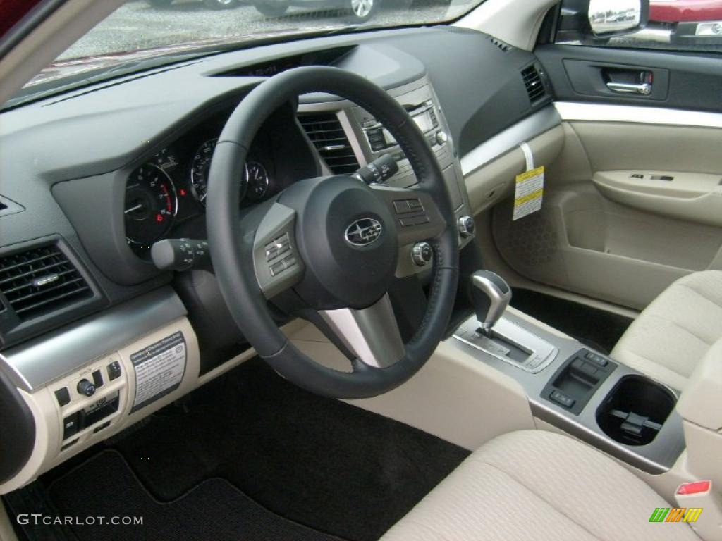 2011 Outback 2.5i Premium Wagon - Ruby Red Pearl / Warm Ivory photo #13