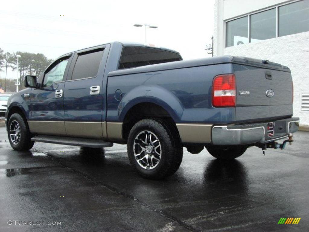 2005 F150 XLT SuperCrew - Medium Wedgewood Blue Metallic / Tan photo #5