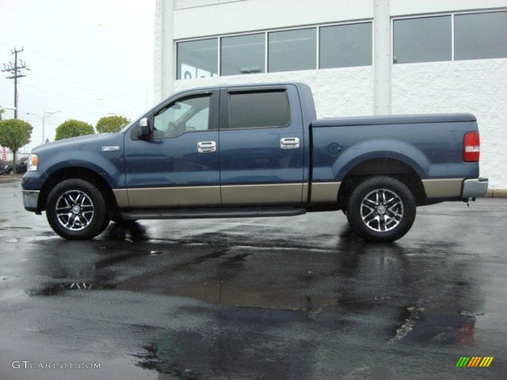 2005 F150 XLT SuperCrew - Medium Wedgewood Blue Metallic / Tan photo #6