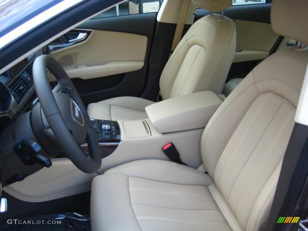 Velvet Beige Interior 2012 Audi A7 3.0T quattro Prestige Photo #47688574