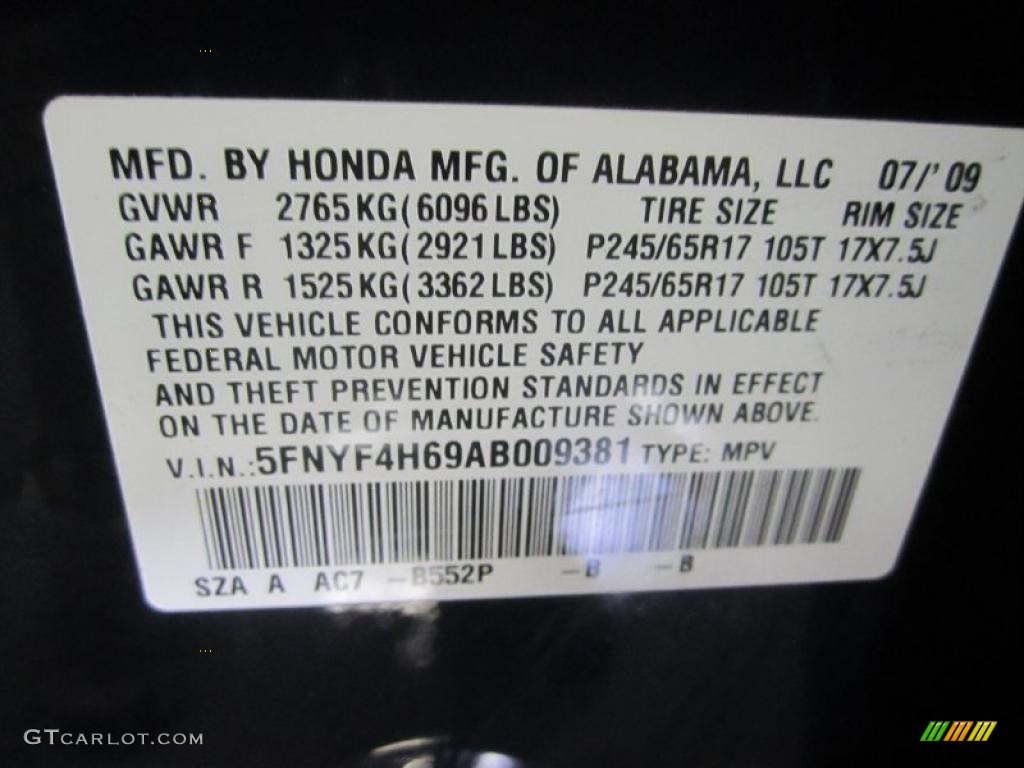 2010 Pilot Color Code B552P for Bali Blue Pearl Photo #47690766