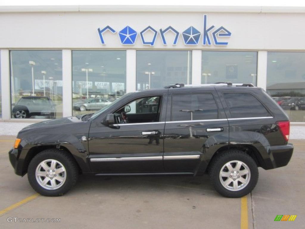 2008 Grand Cherokee Overland 4x4 - Black / Saddle Brown/Dark Slate Gray photo #1