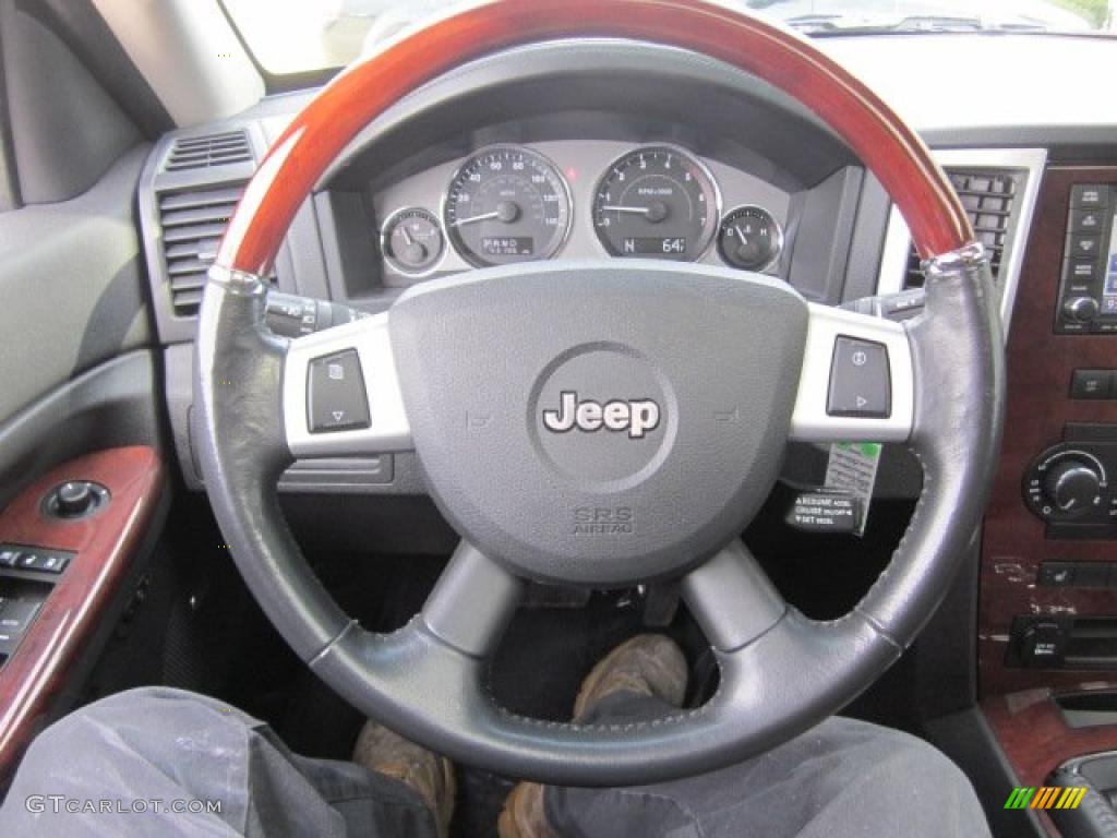 2008 Jeep Grand Cherokee Overland 4x4 Saddle Brown/Dark Slate Gray Steering Wheel Photo #47690904