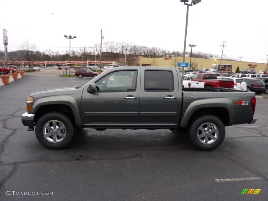 Steel Green Metallic 2011 Chevrolet Colorado LT Crew Cab 4x4 Exterior Photo #47693304
