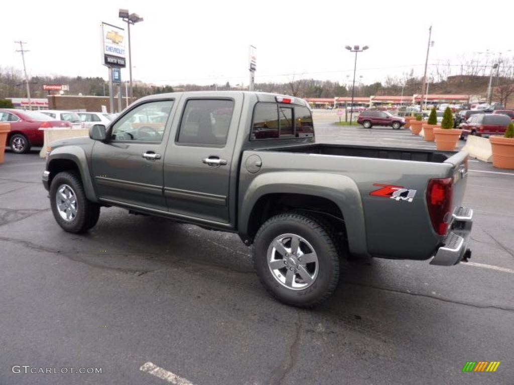 Steel Green Metallic 2011 Chevrolet Colorado LT Crew Cab 4x4 Exterior Photo #47693316