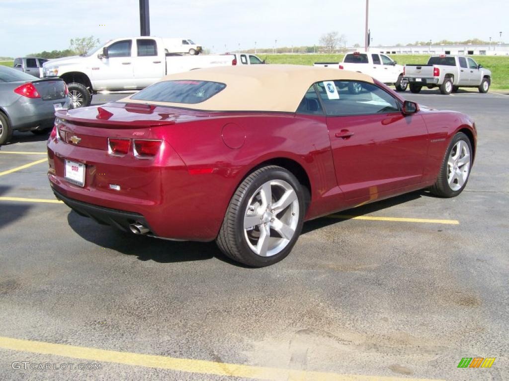 2011 Camaro LT/RS Convertible - Red Jewel Metallic / Beige photo #5