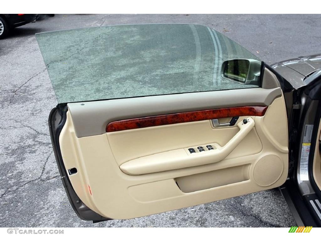 2008 Audi A4 2.0T quattro Cabriolet Beige Door Panel Photo #47706475
