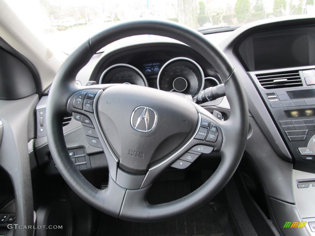 2010 Acura ZDX AWD Technology Ebony Steering Wheel Photo #47709038