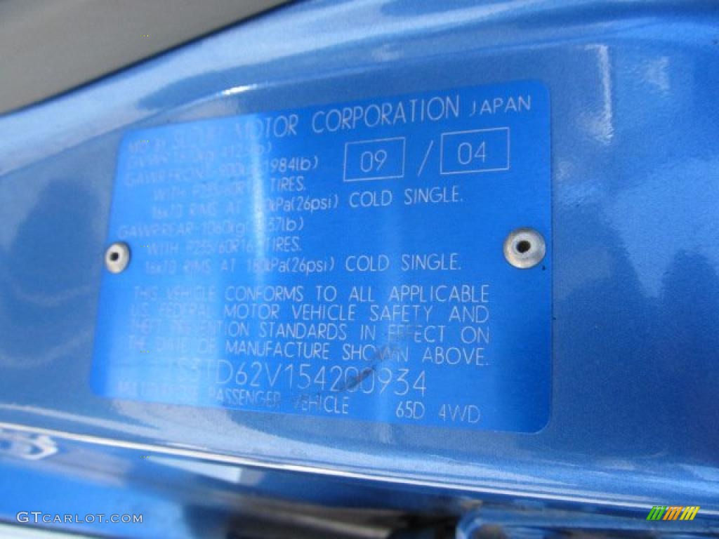 2005 Suzuki Grand Vitara LX 4WD Info Tag Photo #47709890