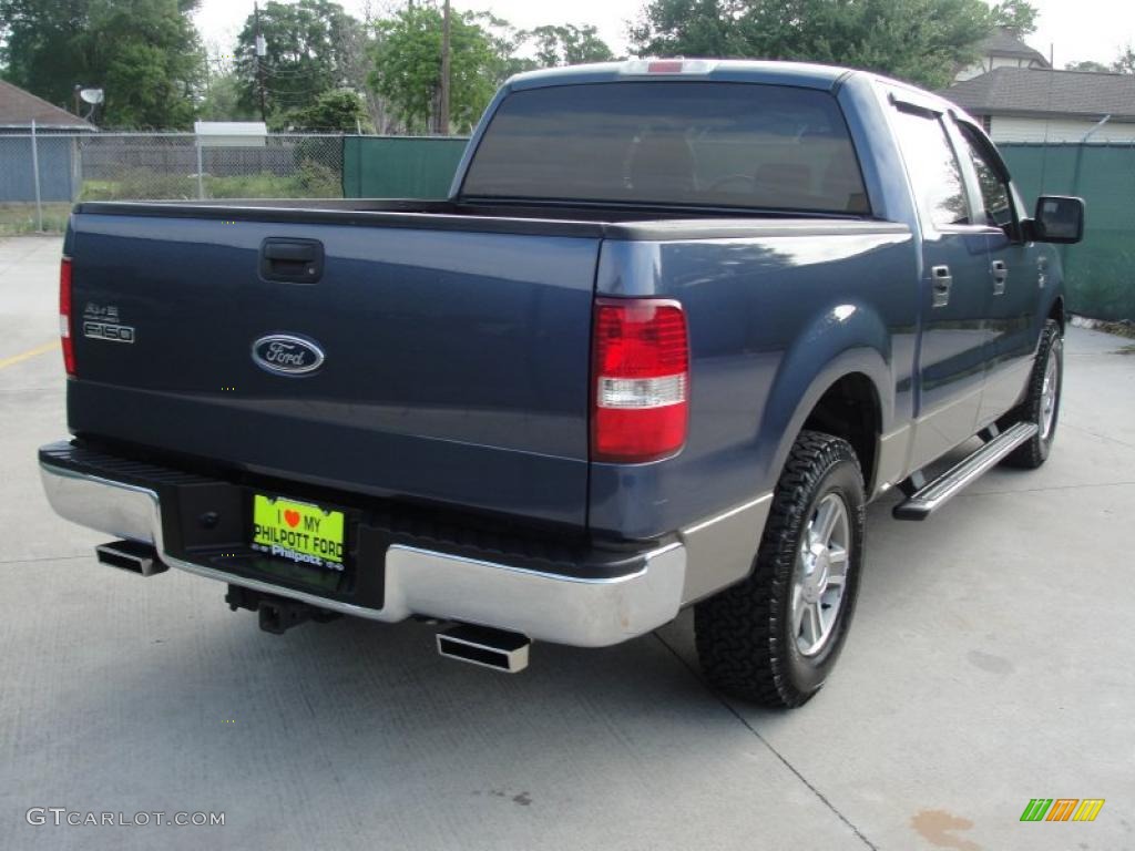 2005 F150 XLT SuperCrew - Medium Wedgewood Blue Metallic / Tan photo #3