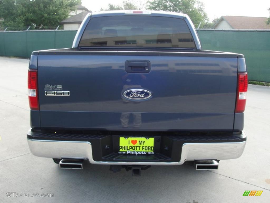 2005 F150 XLT SuperCrew - Medium Wedgewood Blue Metallic / Tan photo #4