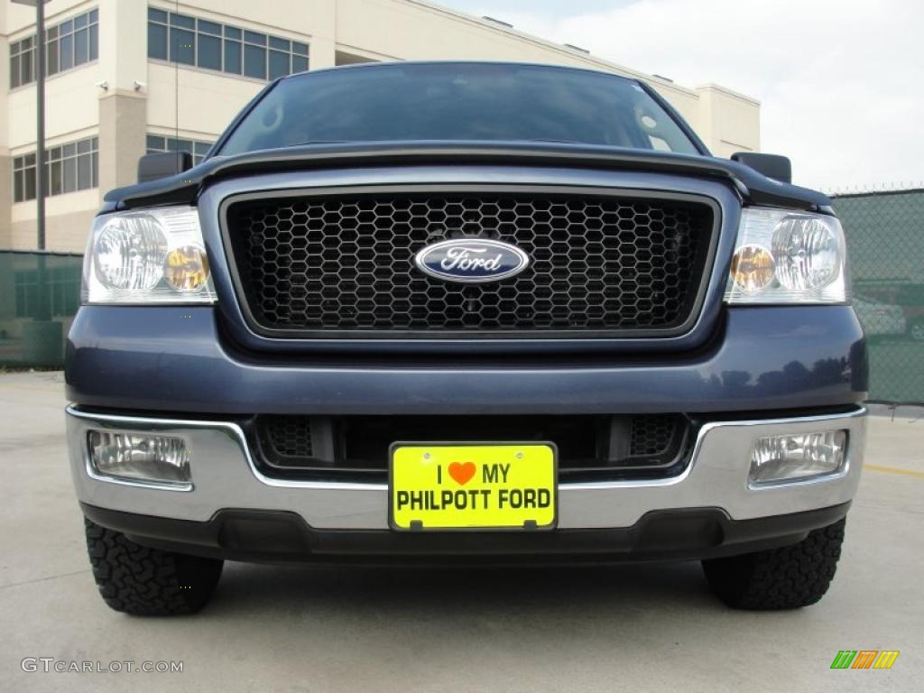 2005 F150 XLT SuperCrew - Medium Wedgewood Blue Metallic / Tan photo #9