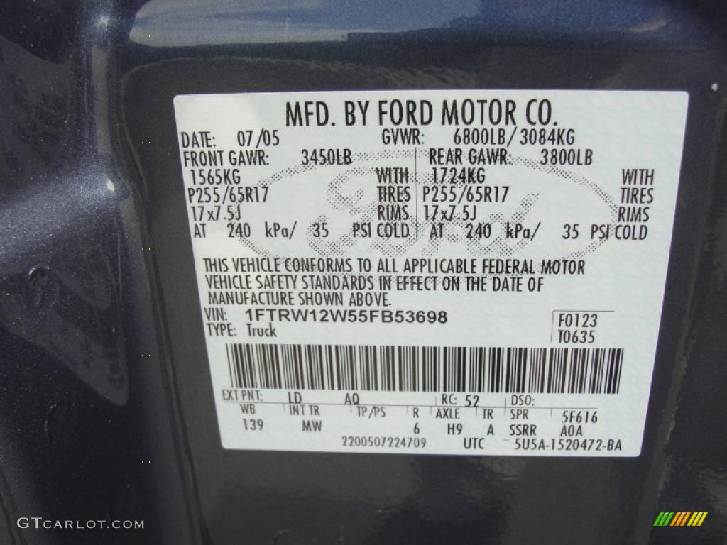 2005 F150 XLT SuperCrew - Medium Wedgewood Blue Metallic / Tan photo #44