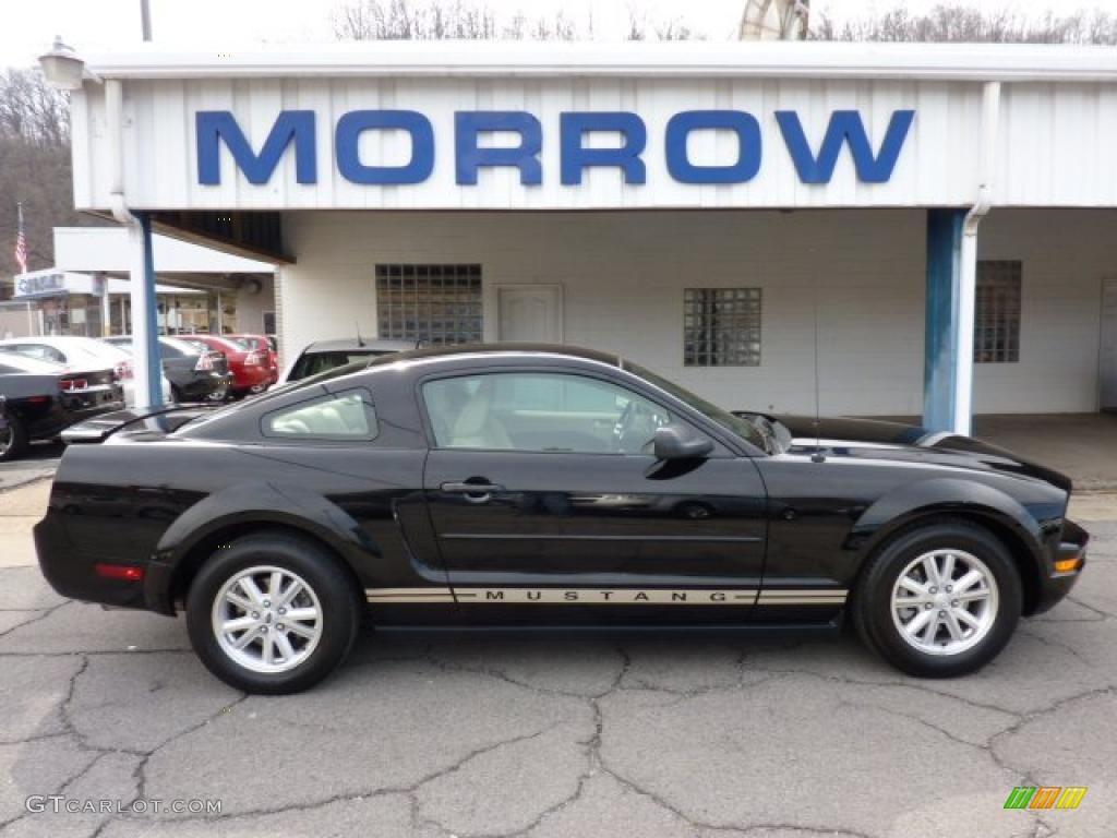 2008 Mustang V6 Premium Coupe - Black / Medium Parchment photo #1