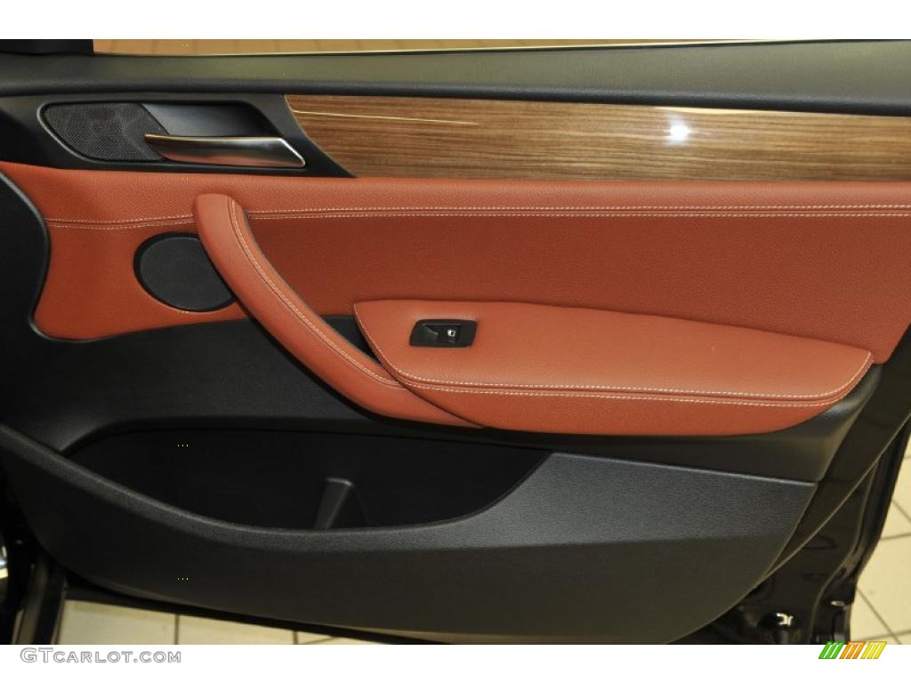 2011 BMW X3 xDrive 28i Chestnut Nevada Leather Door Panel Photo #47714568
