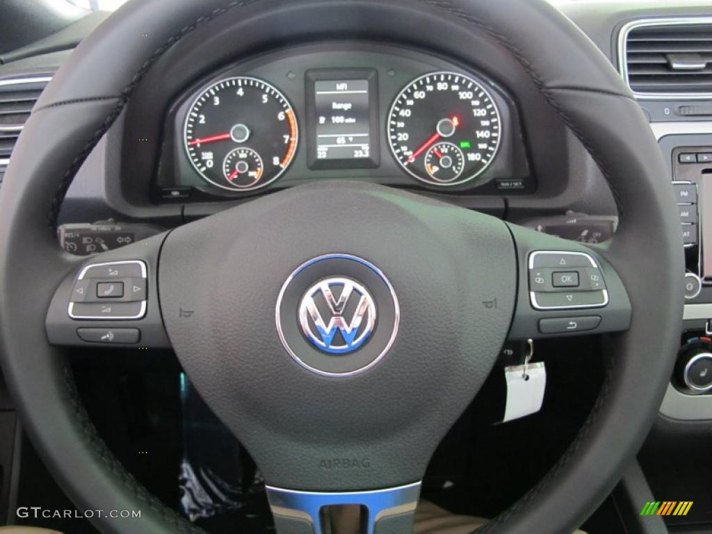 2012 Volkswagen Eos Komfort Titan Black Steering Wheel Photo #47714634