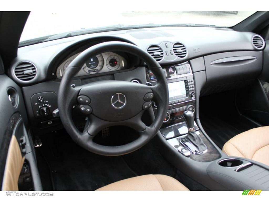 Black/Cappuccino Interior 2009 Mercedes-Benz CLK 550 Coupe Photo #47719373