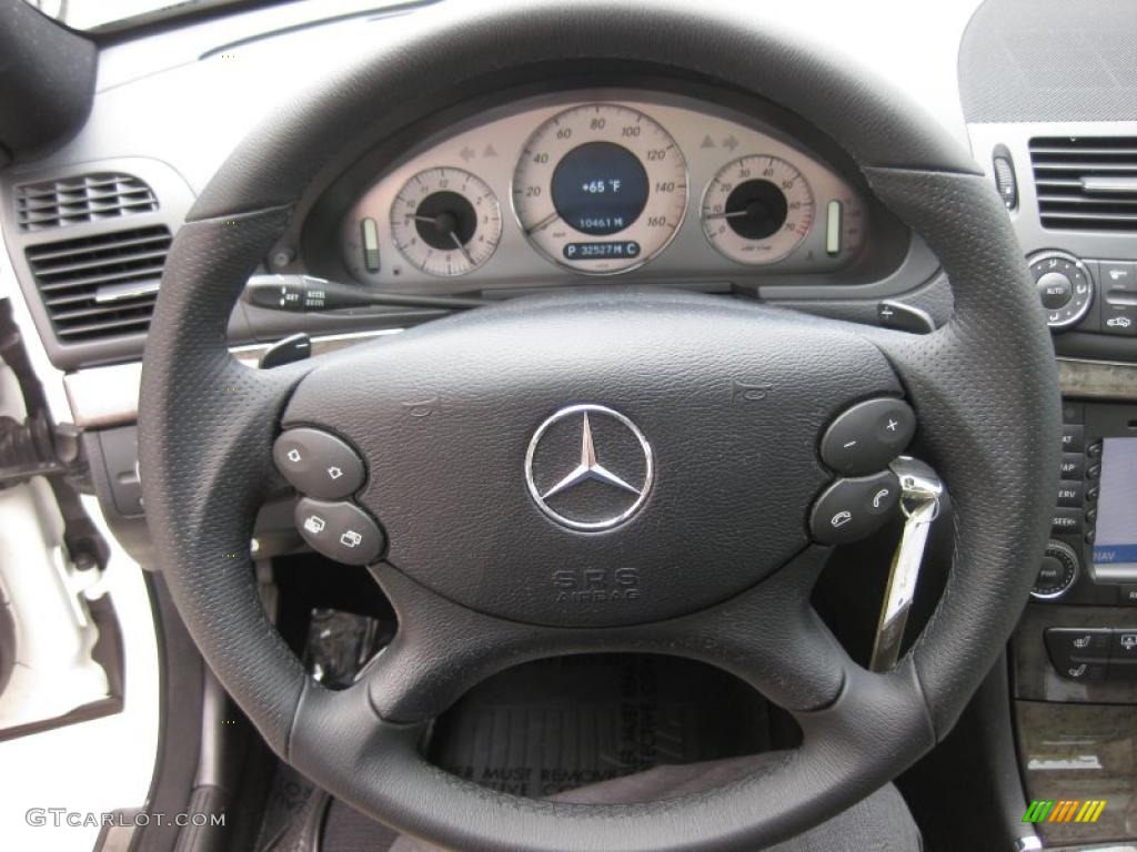 2008 Mercedes-Benz E 550 Sedan Sahara Beige/Black Steering Wheel Photo #47719511