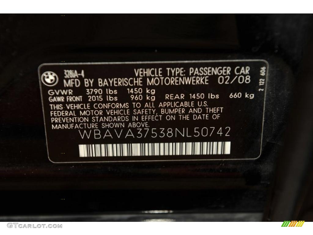2008 3 Series 328i Sedan - Jet Black / Black photo #8