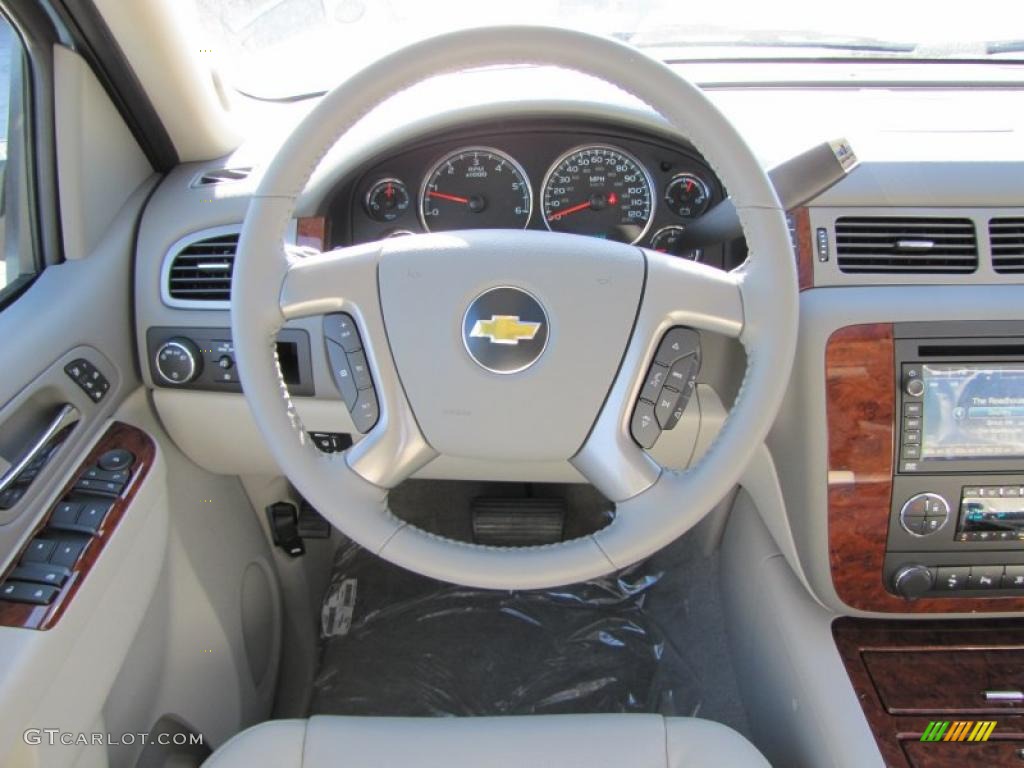 2011 Chevrolet Tahoe LTZ Light Titanium/Dark Titanium Steering Wheel Photo #47723960