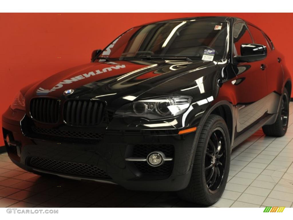 2010 X6 xDrive50i - Jet Black / Chateau Red photo #2