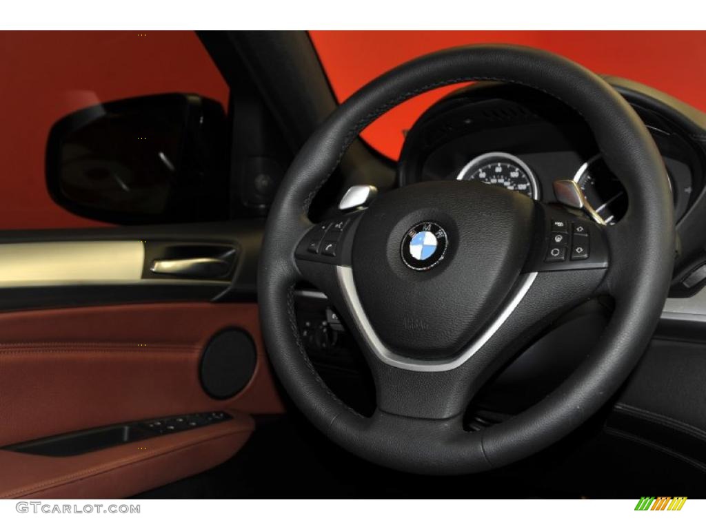 2010 BMW X6 xDrive50i Chateau Red Steering Wheel Photo #47725307