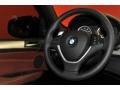 2010 BMW X6 Chateau Red Interior Steering Wheel Photo