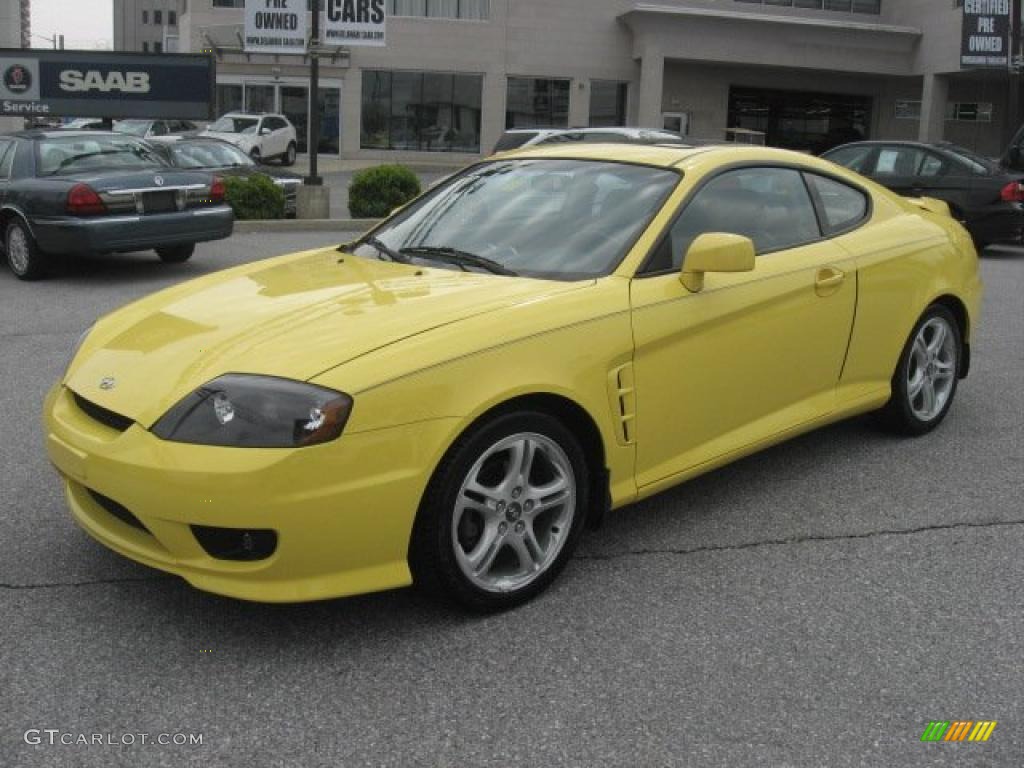 2006 Tiburon GT - Sunburst Yellow / Black photo #2