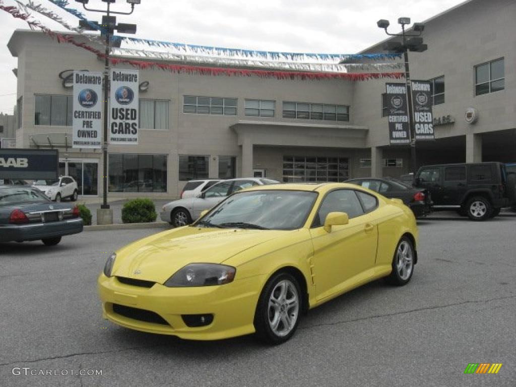 2006 Tiburon GT - Sunburst Yellow / Black photo #40