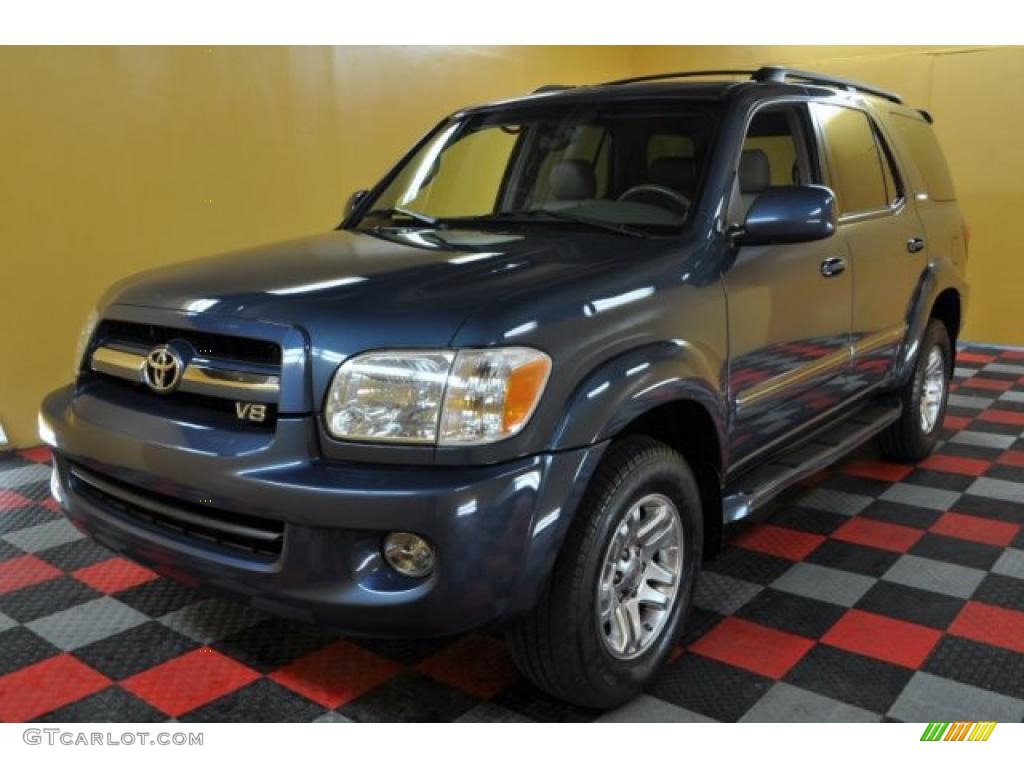 2005 Sequoia Limited 4WD - Blue Steel Metallic / Taupe photo #2