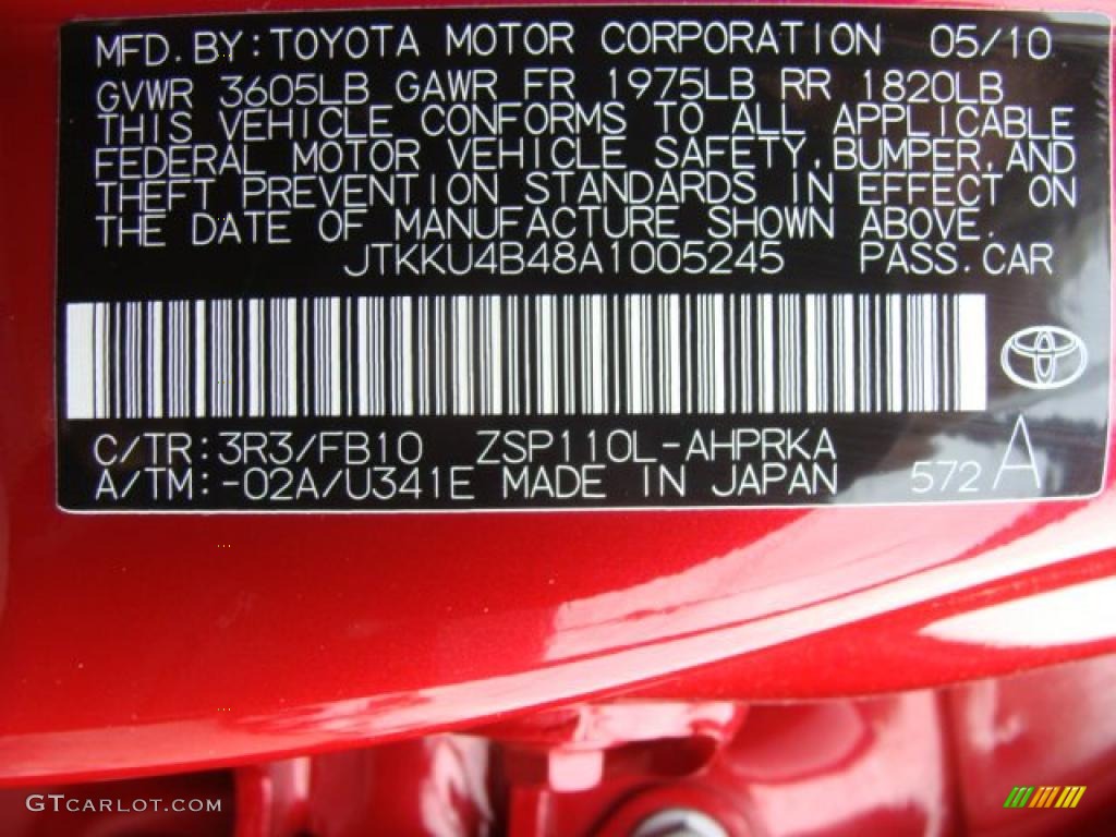 2010 xD Color Code 3R3 for Barcelona Red Metallic Photo #47732596