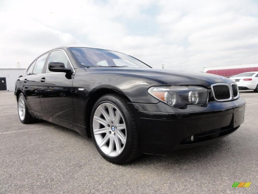 2002 7 Series 745i Sedan - Jet Black / Black photo #6