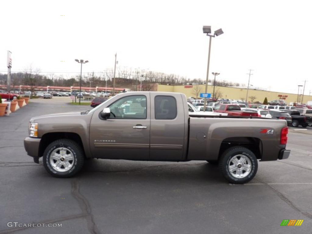 2011 Silverado 1500 LT Extended Cab 4x4 - Mocha Steel Metallic / Ebony photo #4